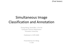 Simultaneous Image Classification and Annotation