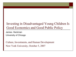 Investing in Disadvantaged Young Children Is an Good