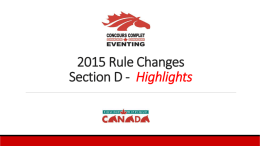 2014 Canadian Eventing National Safety Report