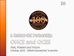 Partnership: OHCE and OCES