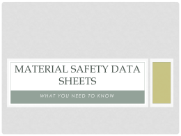 Material Safety Data Sheets - UT Health Science Center at
