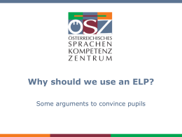 How to convince pupils to use an ELP