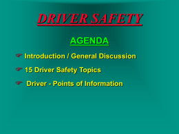 Drivers Safety - Tool Box Topics