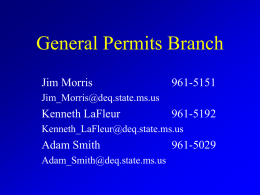 General Permits - Mississippi Department of Environmental