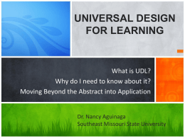 Implementing Universal Design for Learning Principles in