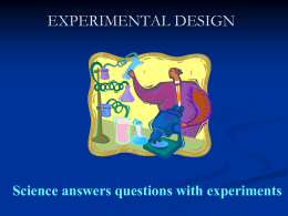 BASIC CONCEPTS OF EXPERIMENTAL DESIGN