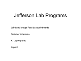 Jefferson Lab Programs