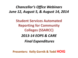 Student Services Automated Reporting for Community