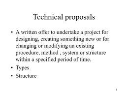 Technical Proposals