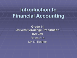 BAF 3MI – Introduction to Accounting