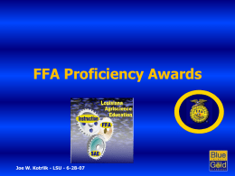 FFA Proficiency Awards - Louisiana Association of FFA