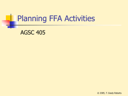 Planning FFA Activities
