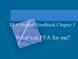 FFA Student Handbook Chapter 1 - Plainview-Elgin