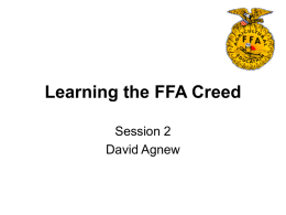 Learning the FFA Creed - Arkansas State University