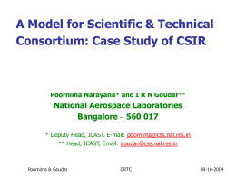 A Model for Scientific & Technical Consortium: Case Study