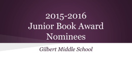 2015-2016 Junior Book Award Nominees