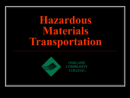 Hazardous Materials Transportation