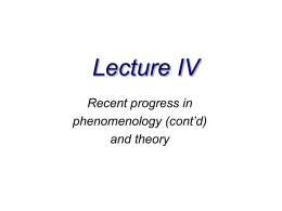 Lecture III (Seminar)