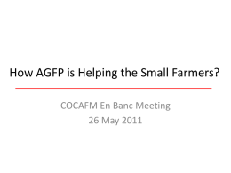 How AGFP is Helping the Small Farmers?