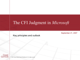 The CFI Judgment in Microsoft