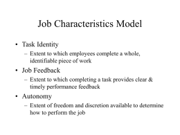 Job Characteristics Model & Assembly Line Team Application