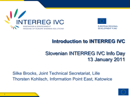 PowerPoint Presentation INTERREG IVC