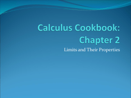 Calculus Cookbook: Chapter 2