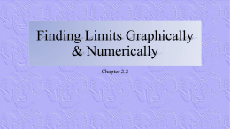Finding Limits Graphically & Numerically