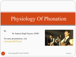 Physiology Of Phonation