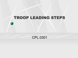 TROOP LEADING STEPS - Militarytraining.net