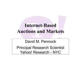 Internet-based Auctions and Markets