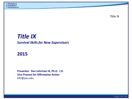 Title IX - Sites At Penn State