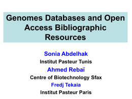 Diapositive 1 - Institut Pasteur