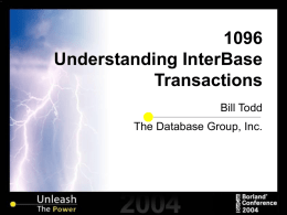 1117 Understanding InterBase Transactions