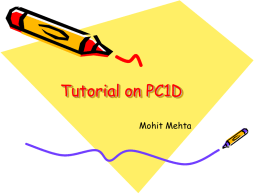 Tutorial on PC1D - AGH University of Science and Technology