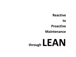 Reactive to Proactive Maintenance through LEAN