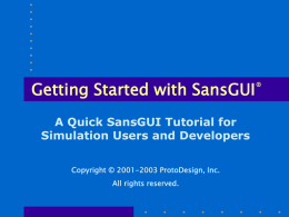 Getting Started with SansGUI