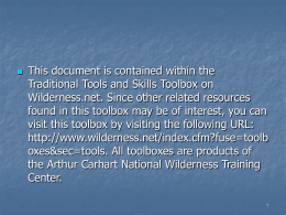 Use of Native Materials in Wilderness