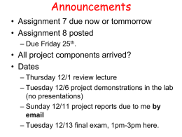 Lecture 7 Overview - University of Delaware