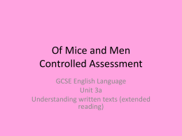 Of Mice and Men Controlled Assessment