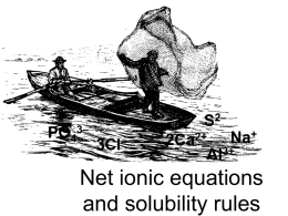 PowerPoint - Net Ionic Equations, Ions, and Solubility Rules