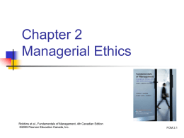 Chapter 2: MANAGERIAL ETHICS