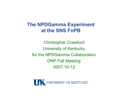 The NPDGamma Experiment at the SNS FnPB