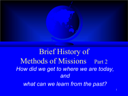 Brief History of Methods of Missions