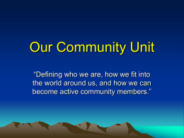 Our Community Unit