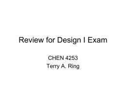 Review for Design I Exam