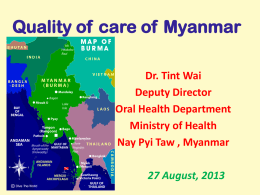 Quality of care of Myanmar