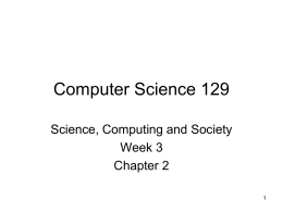 Computer Science 121 - Courses Taught by Kathleen Devlin, MBA