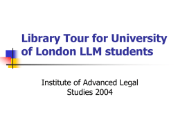 Library Tour for new LLM students