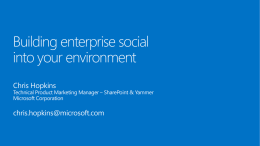Enterprise Social - Hawaii SharePoint User Group